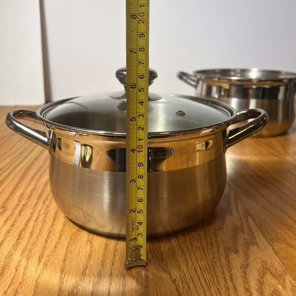 Vintage Culinary Comfort 18/8 Stainless Steel 3 Qt Pot Set w/Lid 2 Piece